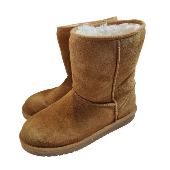 Koolaburra by Ugg Women's Sz 8 Koola Short Bootie Tan Suede Faux Fur Lined Boots - Picture 1 of 11